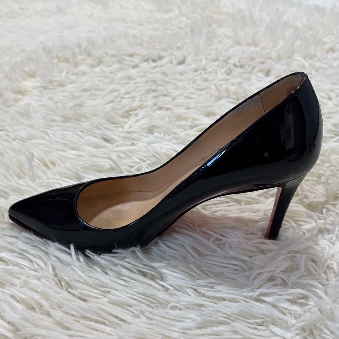 【極美品】クリスチャンルブタン パンプス エナメル 黒 ブラック ヒール