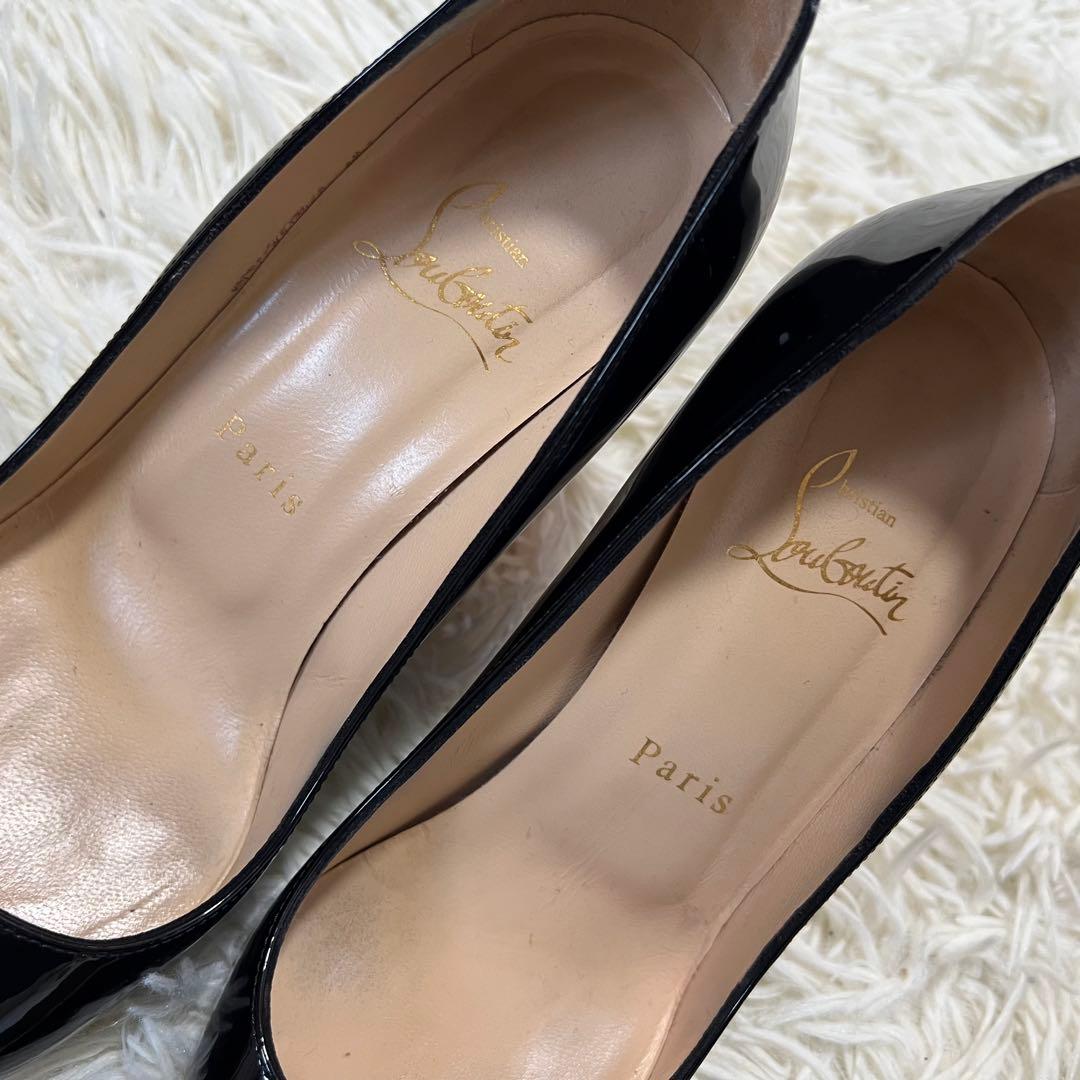 【極美品】クリスチャンルブタン パンプス エナメル 黒 ブラック ヒール