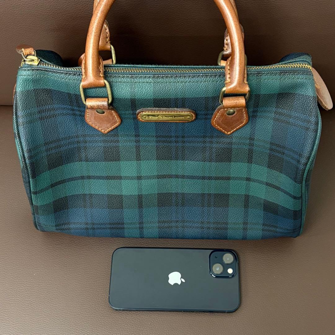 ◎ポロラルフローレンミニボストンバッグ　ヴィンテージグリーン