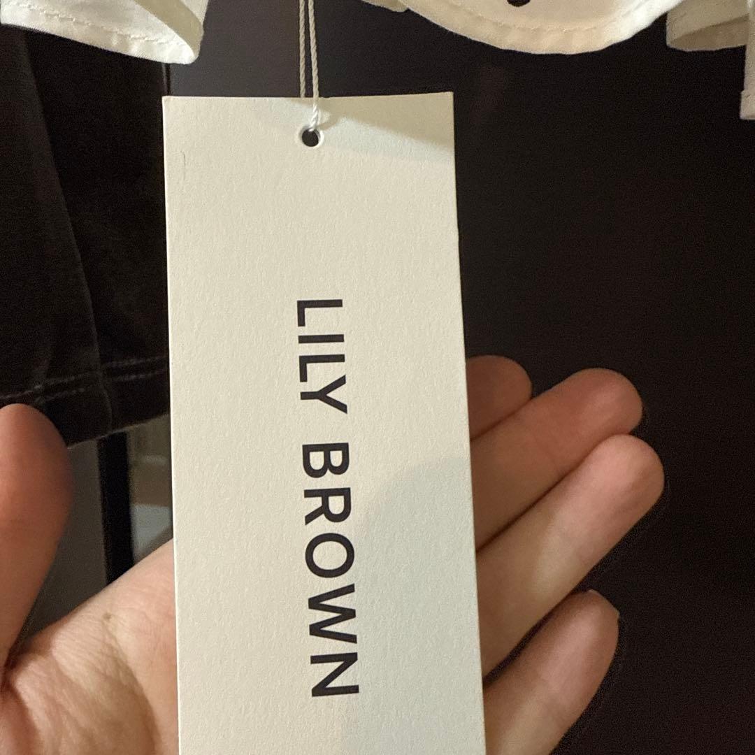 LILY BROWN ベロアペプラムフリルトップスCGRY