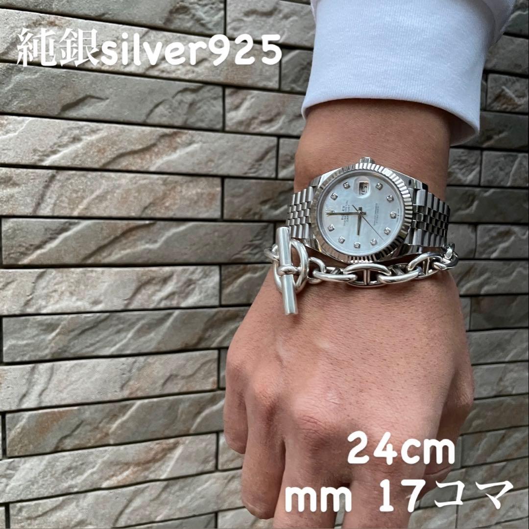 ラス1 シルバー925 アンカーチェーンブレスレット シェーヌダンクル系MM