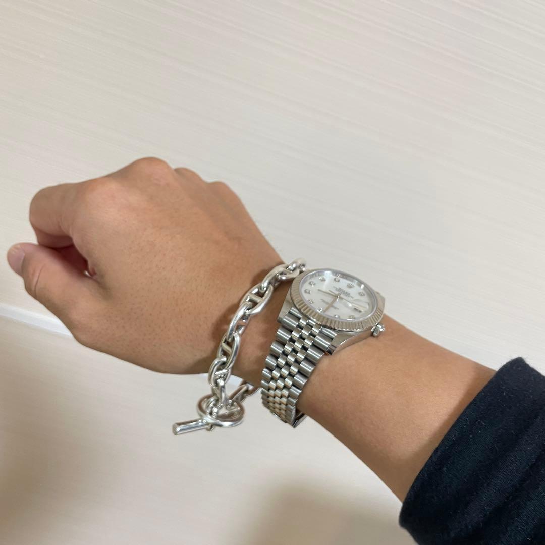 ラス1 シルバー925 アンカーチェーンブレスレット シェーヌダンクル系MM