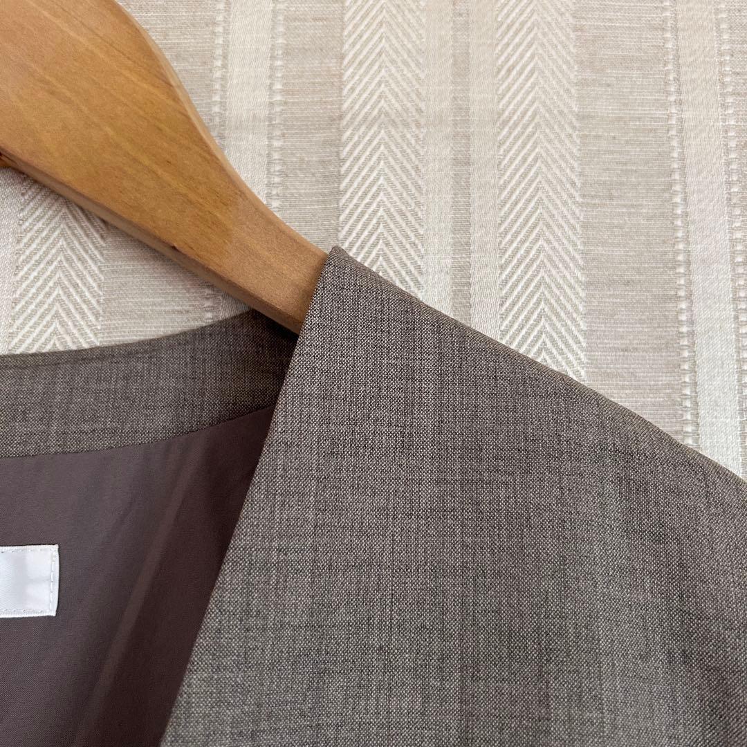 美品！NATURAL BEAUTY BASICノーカラーストレッチパンツスーツM