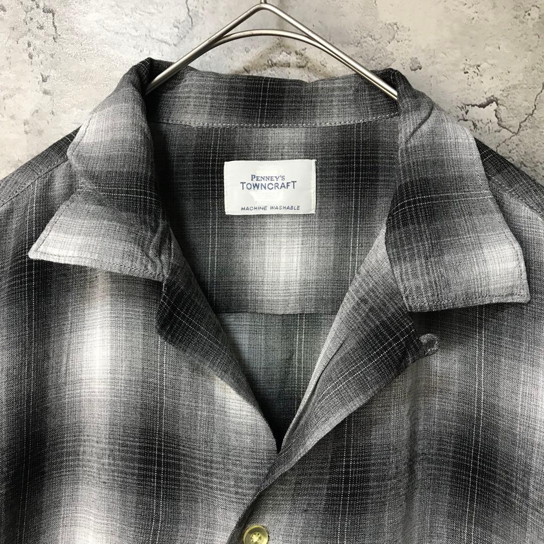 di55古着　タウンクラフト　オンブレ　レーヨンシャツ　復刻　タグ付き