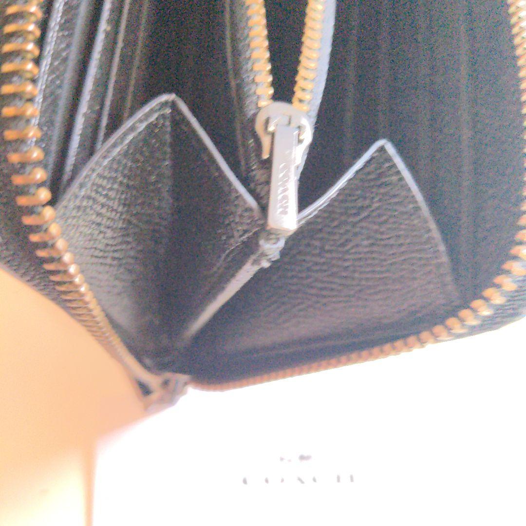 コーチ　COACHブラックpvcレザー エンボス加工 長財布