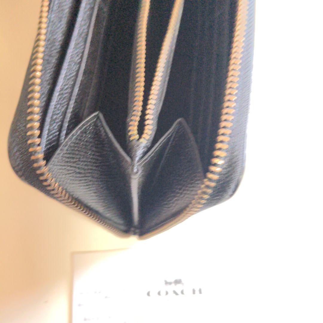コーチ　COACHブラックpvcレザー エンボス加工 長財布
