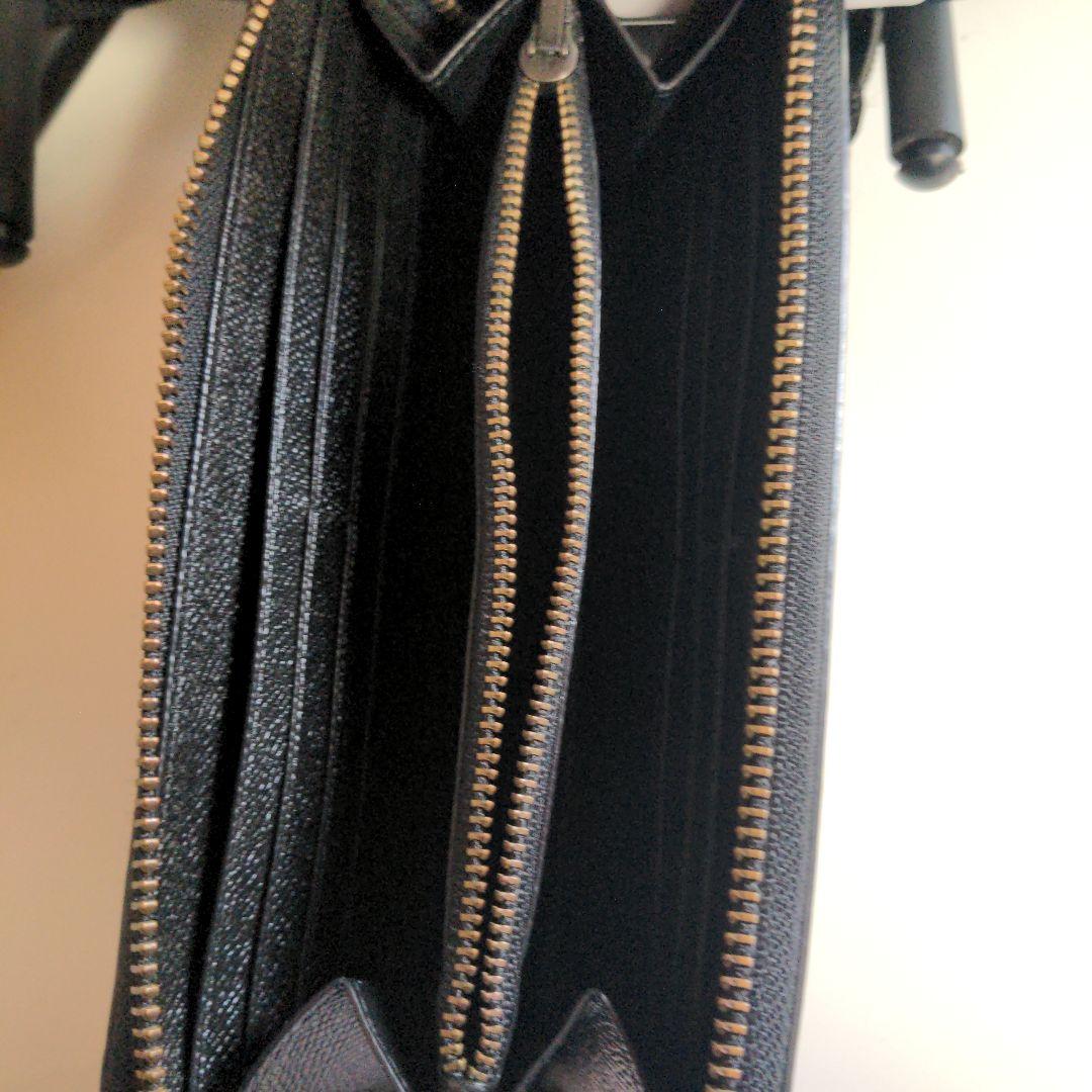 コーチ　COACHブラックpvcレザー エンボス加工 長財布