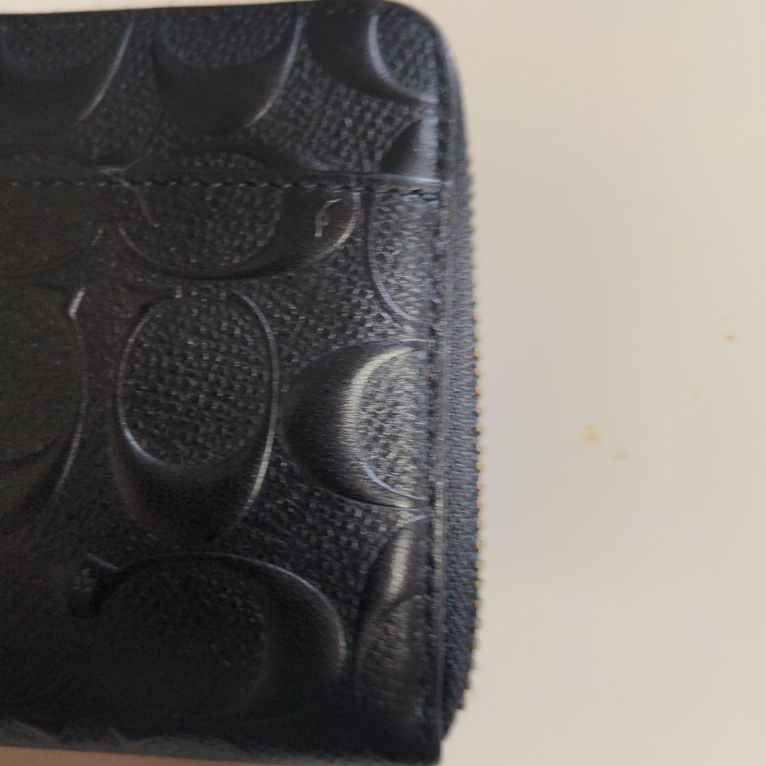 コーチ　COACHブラックpvcレザー エンボス加工 長財布