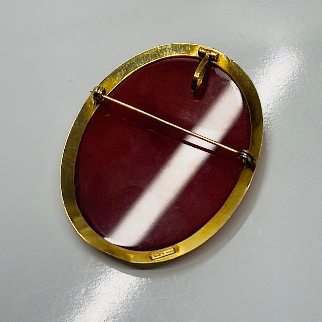 メノウカメオK18(750)ブローチとペンダント2way