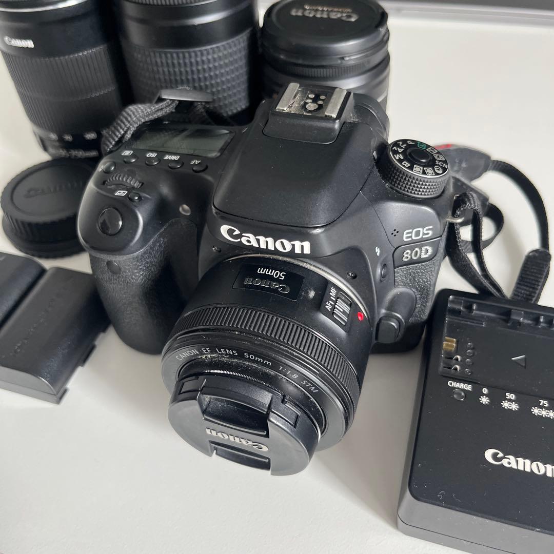 Canon EOS 80D デジタル一眼レフカメラ レンズ4本付き