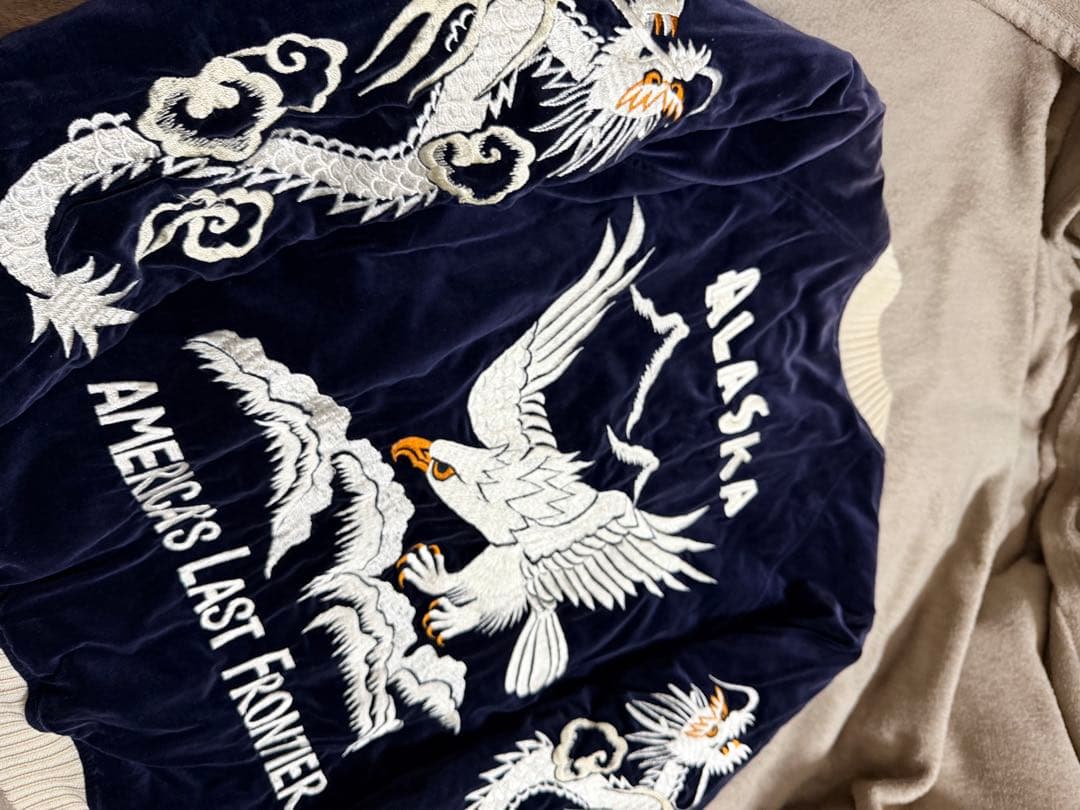 ２面用 日本製 The Flat Head 別珍 スカジャン vintage