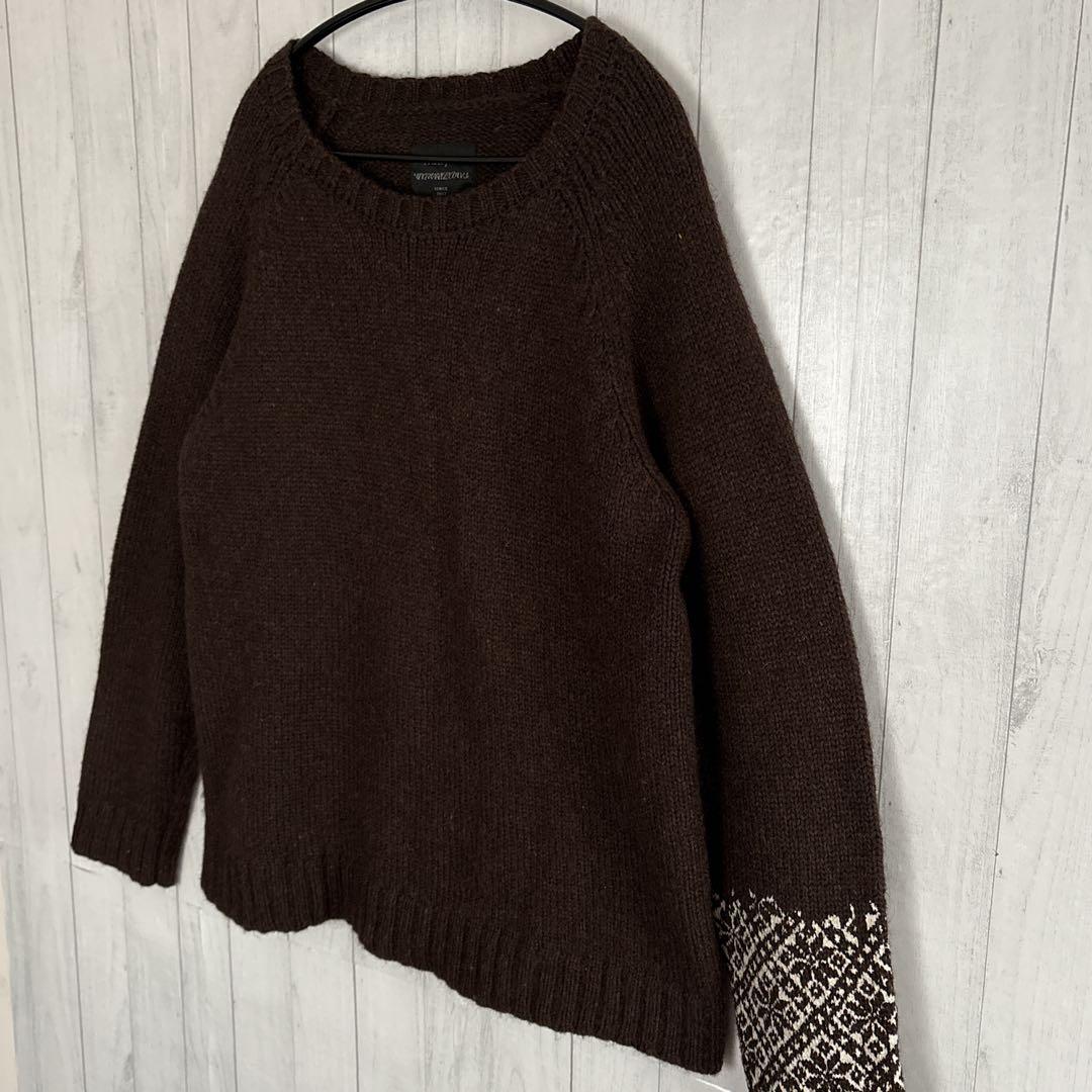 【人気デザイン】Nahyat☆モヘアニット ウール ブラウン Lサイズ相当