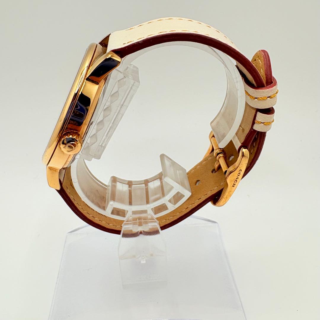 新品電池★美品 稼働 COACH 腕時計 レディース ラウンド ホースキャリッジ