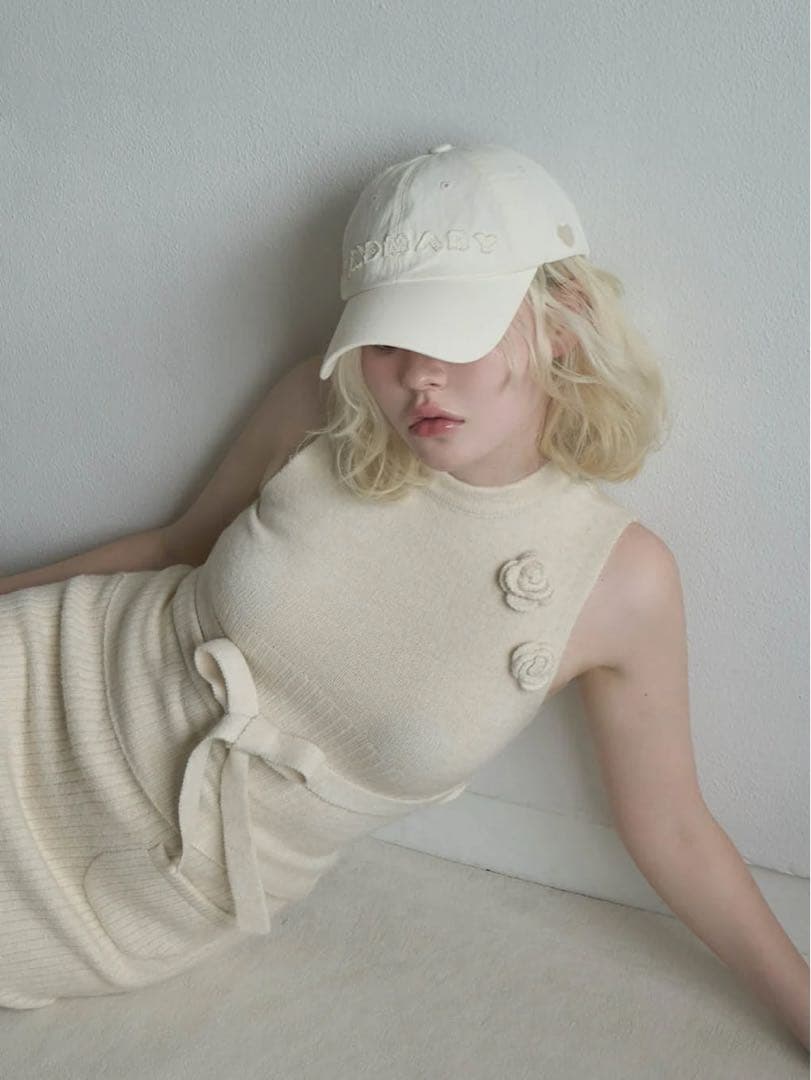 帽子 Mary logo cap ivory andmary