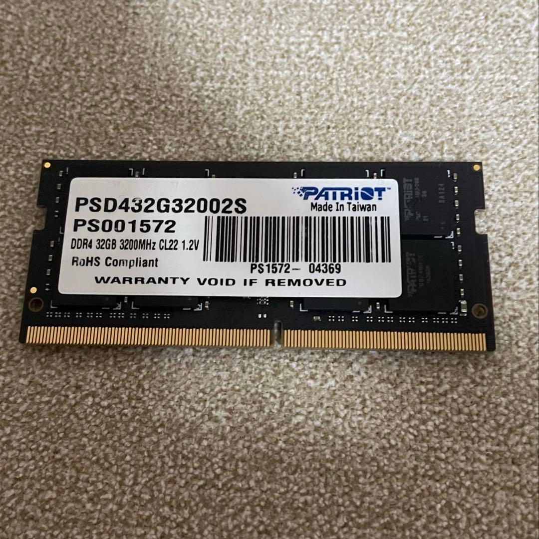 メモリー PATRIOT SODIMM DDR4 3200MHz 64GB(32GB*2)
