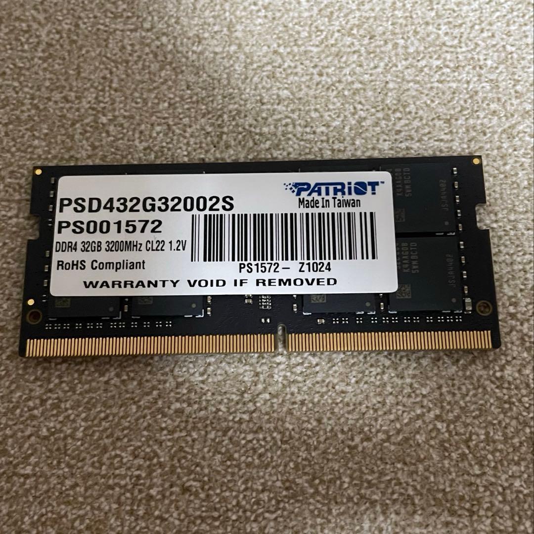 メモリー PATRIOT SODIMM DDR4 3200MHz 64GB(32GB*2)