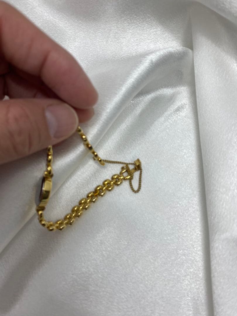 電池交換済　美品　SEIKO ストーン　ゴールド　ブレスウォッチ