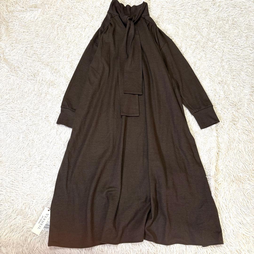 新品 ヴェルメイユパーイエナ プレイアント ウール 天竺後タイ ワンピース