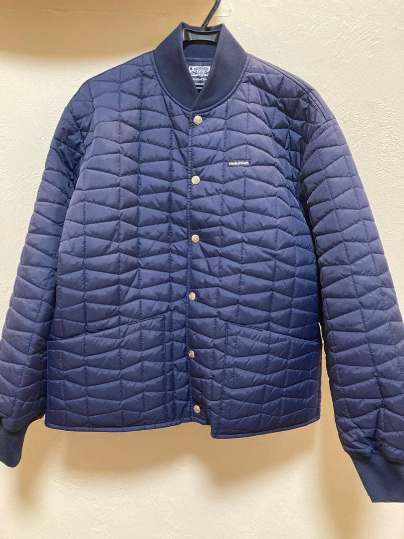 Wasted Youth Quilt Puff Jacket ネイビー S