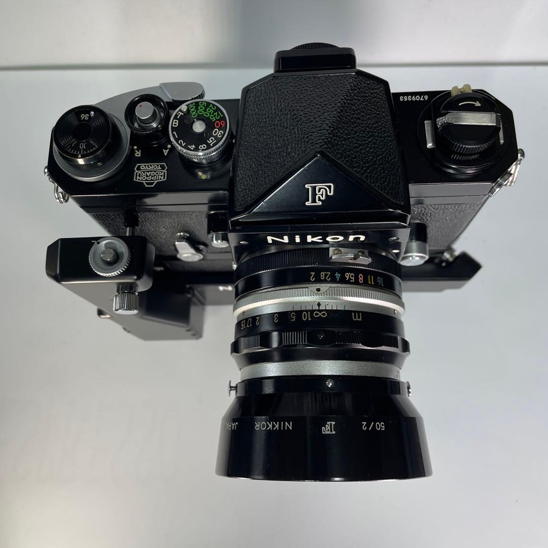 [稼働美品]ニコンＦアイレベル初期型ブラック、モ-タ-ドライブＦ36セット