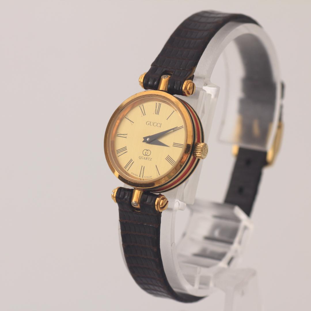 稼働品 グッチ GUCCI シェリーライン ヴィンテージ ゴールド 腕時計 箱付