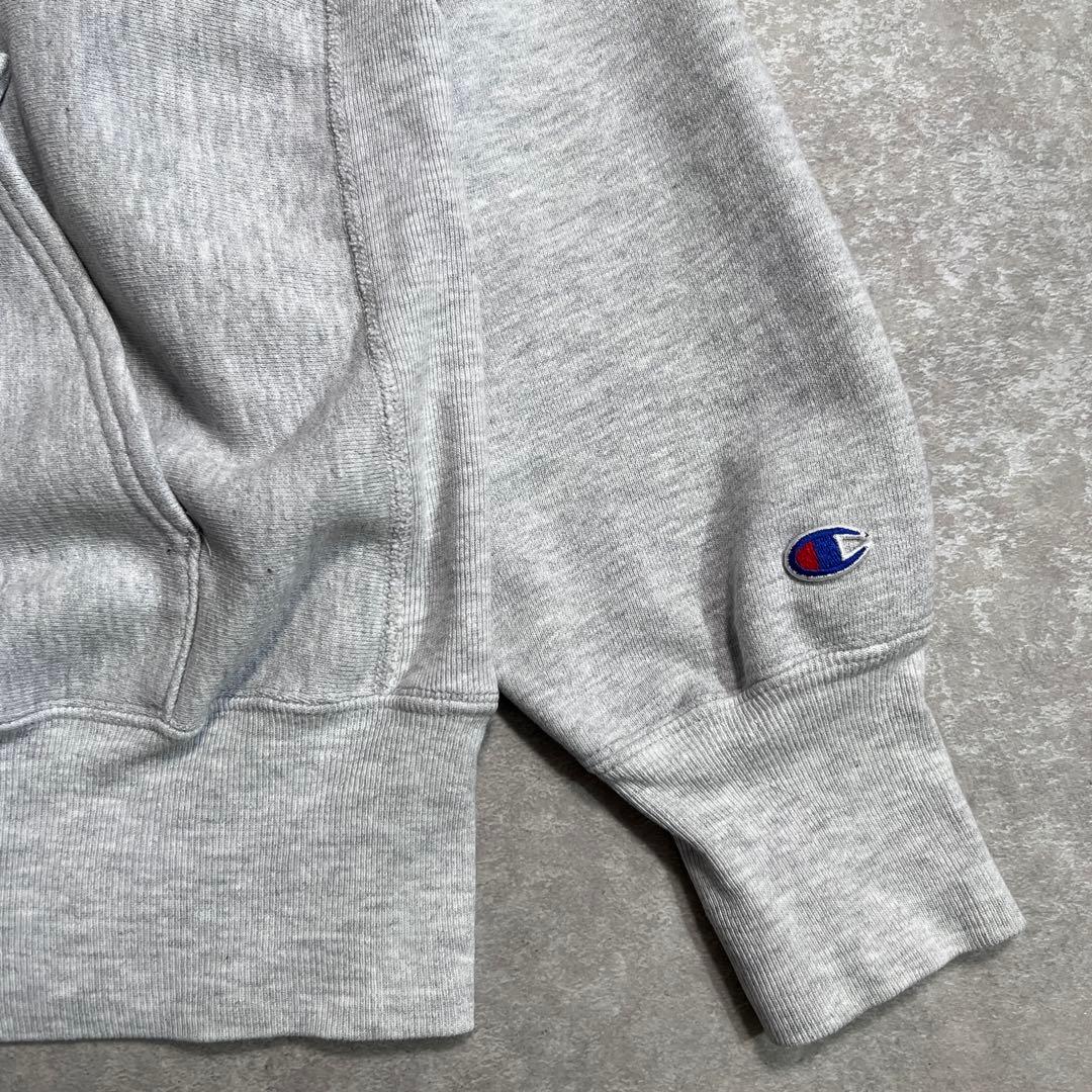 【極美品】90sヴィンテージ チャンピオンリバースウィーブパーカー目なしグレーM
