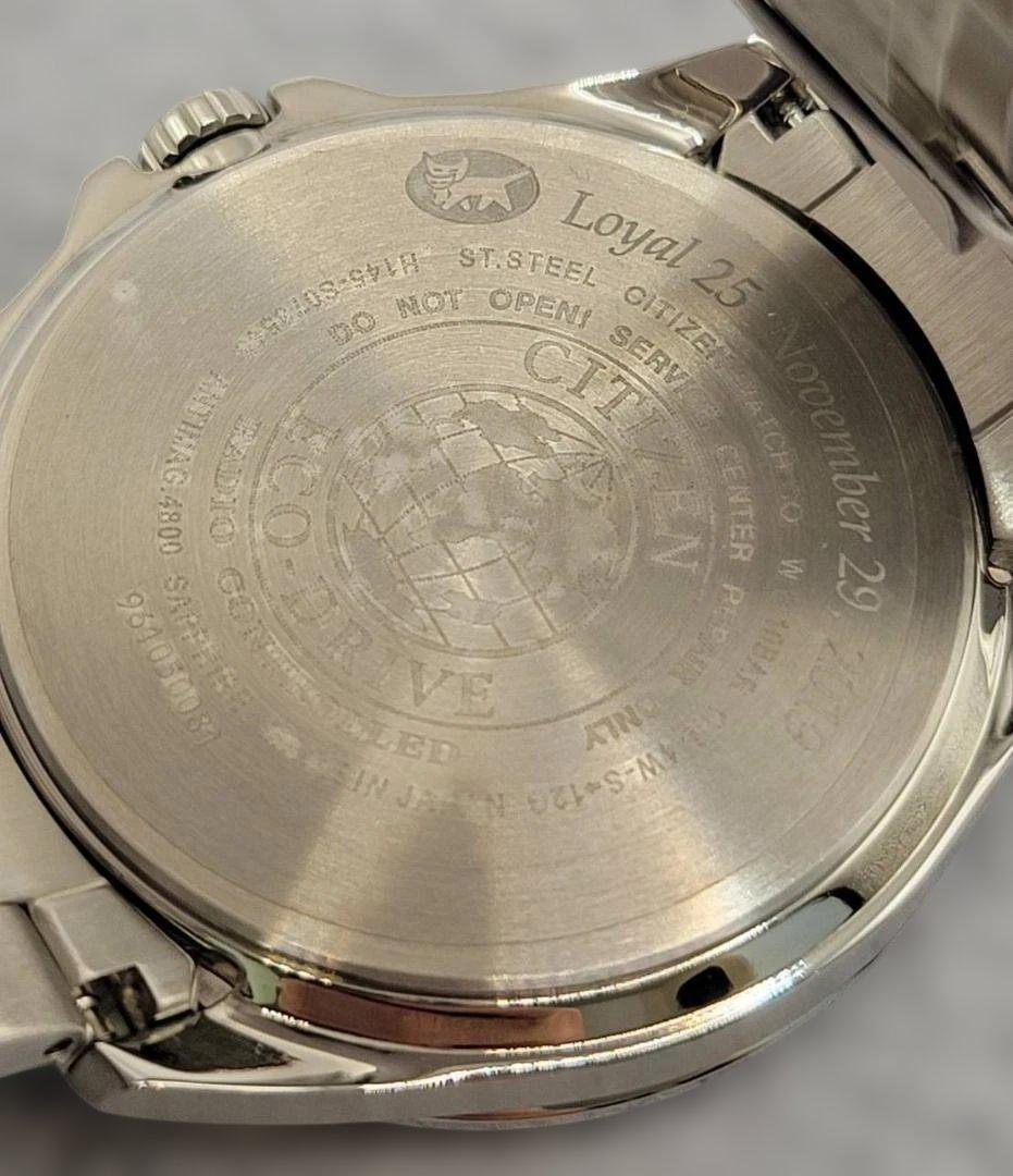 CITIZEN Eco-Drive ブラック ステンレス 電波時計　美品