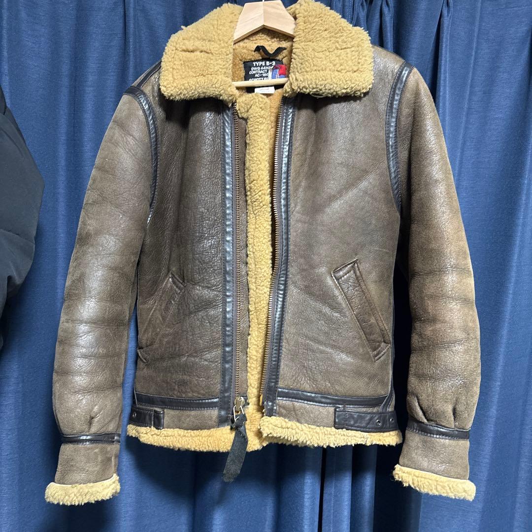 SCHOTT ショット B-3 ムートンジャケット ブラウン size32