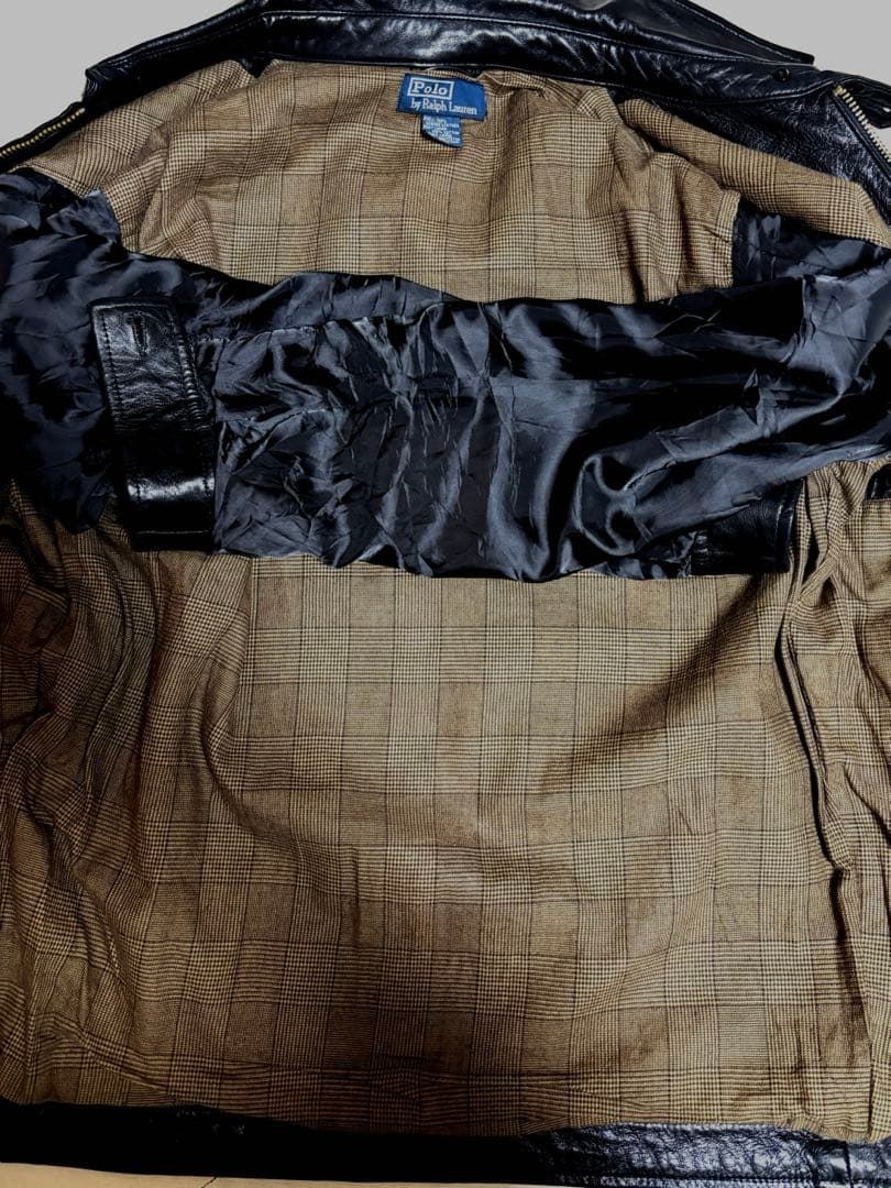 【Special】超美品　ポロラルフローレン スイングトップ M黒 ラムレザー