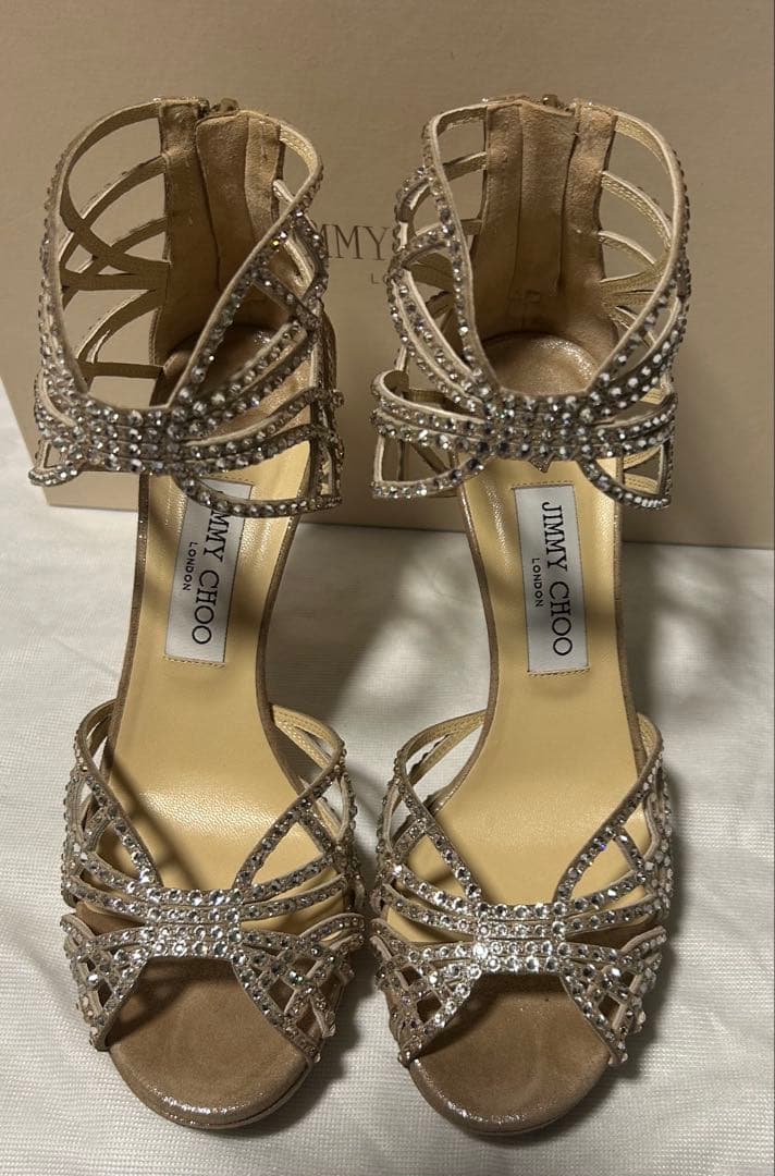 かお　定価15万超 ジミーチュウ ビジュー ストラップサンダル