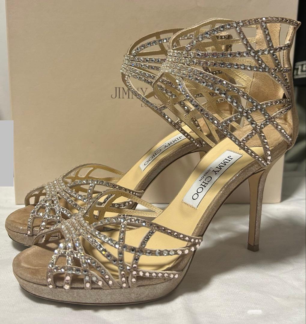 かお　定価15万超 ジミーチュウ ビジュー ストラップサンダル