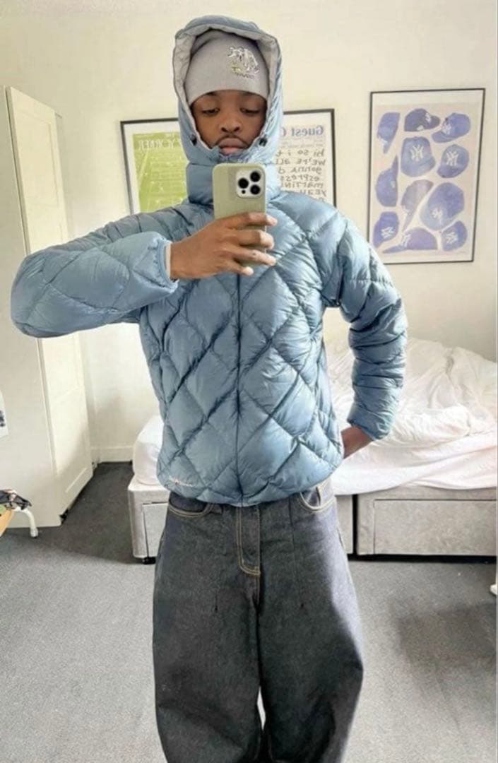 00s mont-bell reversible down parka 水色/赤