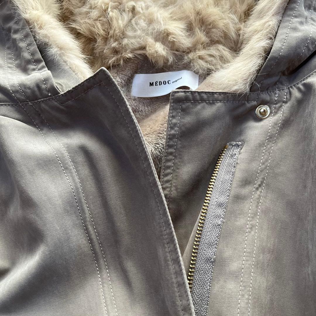 新品✨️メドック 2wayファーフーデッドモッズアウター ロングコート M