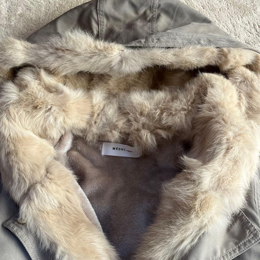 新品✨️メドック 2wayファーフーデッドモッズアウター ロングコート M