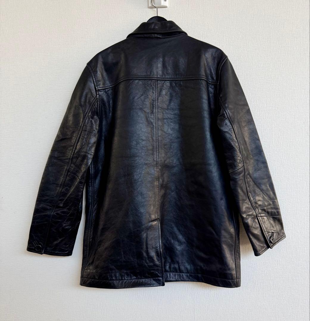 超スペシャル 90s GAP ギャップ レザー カーコート S ブラック 黒