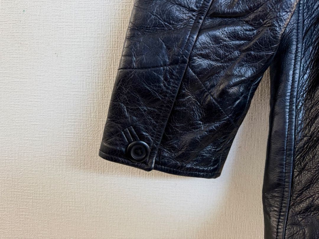超スペシャル 90s GAP ギャップ レザー カーコート S ブラック 黒