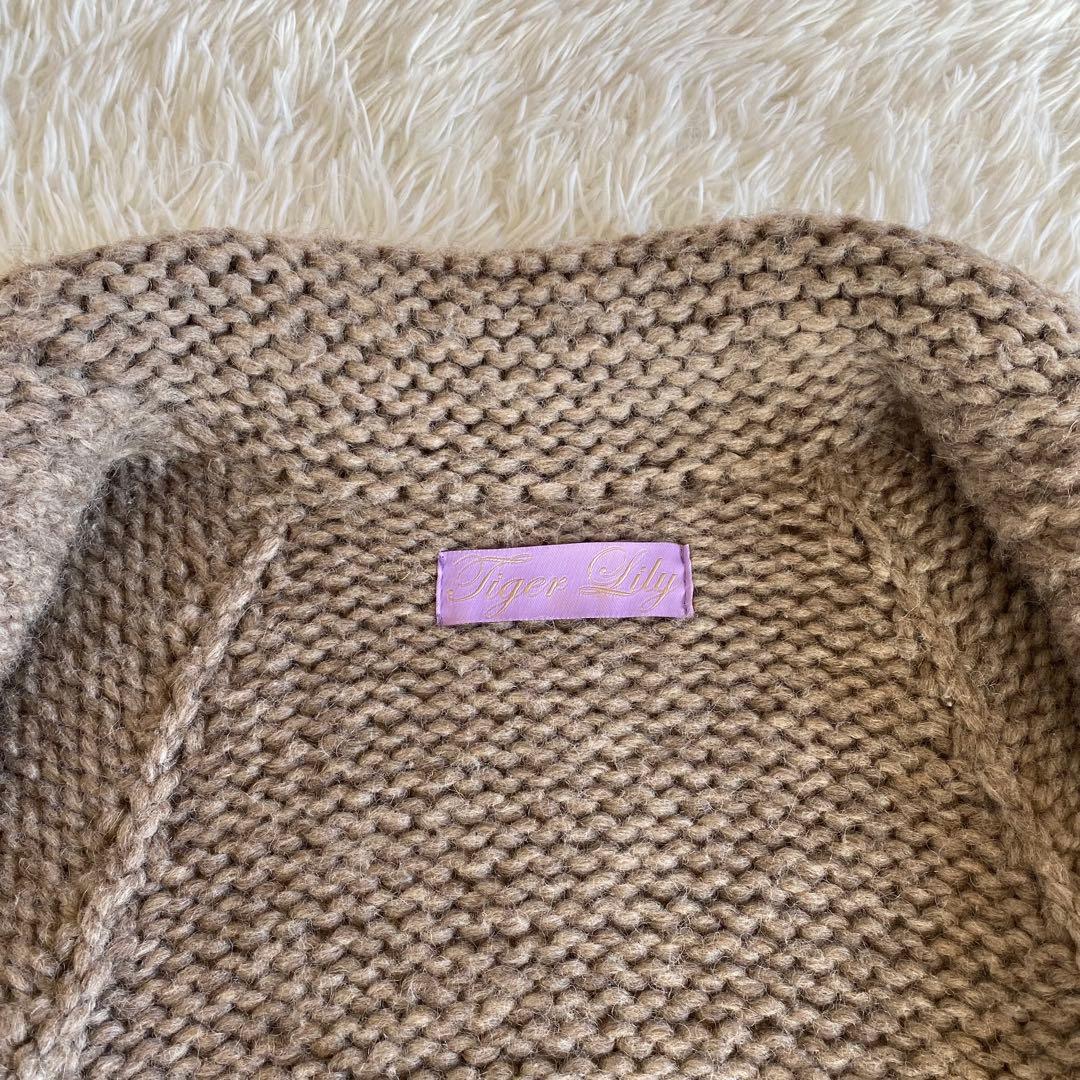 【美品】タイガーリリー　キモノスリーブカウチンニット　カナダ製　M相当　田丸麻紀