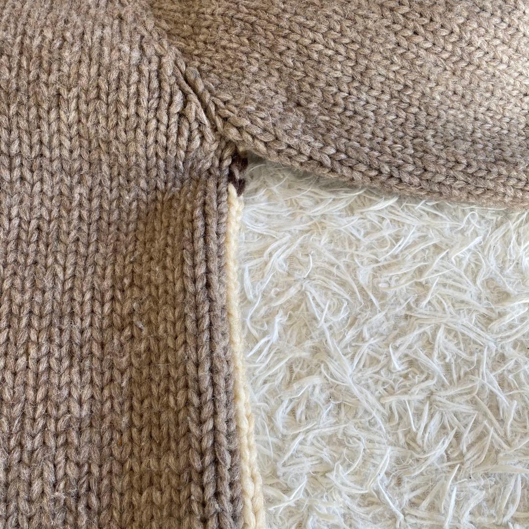 【美品】タイガーリリー　キモノスリーブカウチンニット　カナダ製　M相当　田丸麻紀