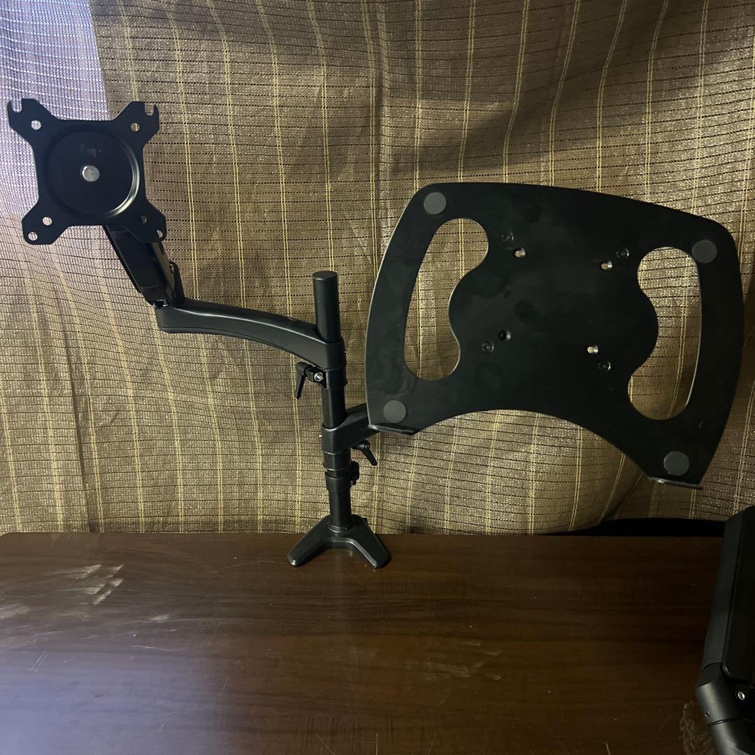 【美品】SHOPPINGALL モニターアーム 2画面用 ノートPCアーム