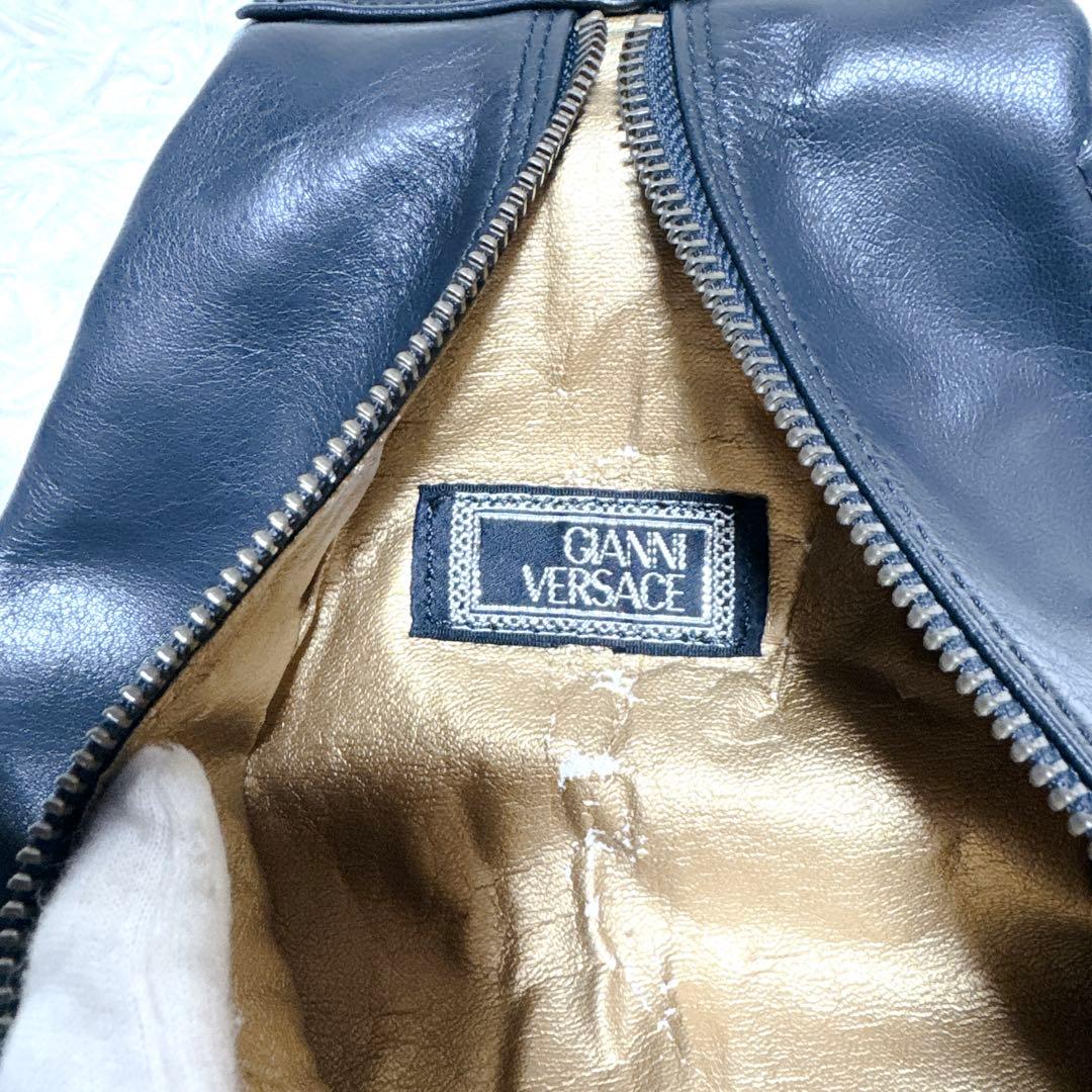 VERSACE リュック　レザー ショルダーバッグ　サンバースト　メデューサ　黒