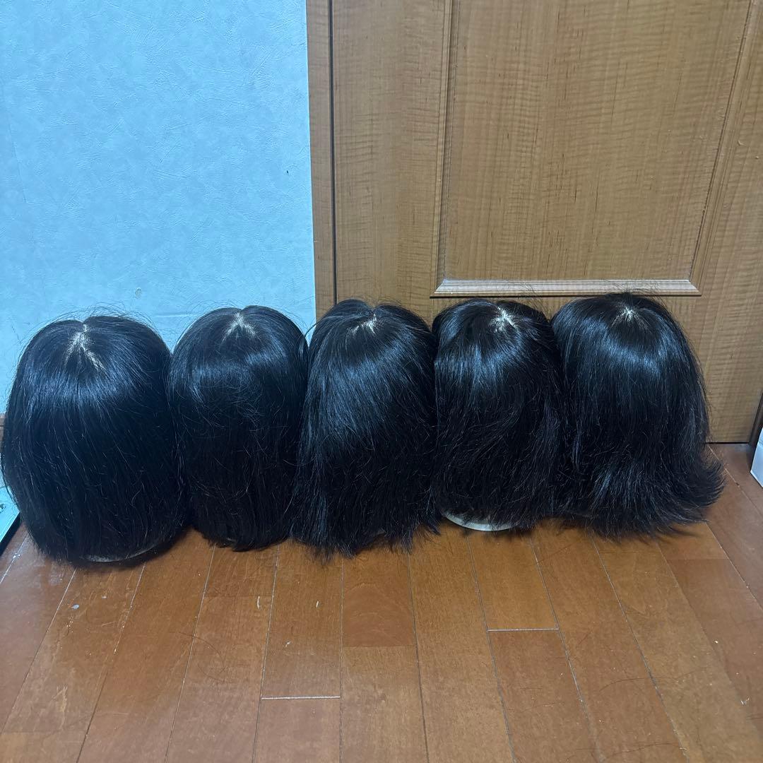 人毛ウィッグ5体セット 東京チャーム カット練習用