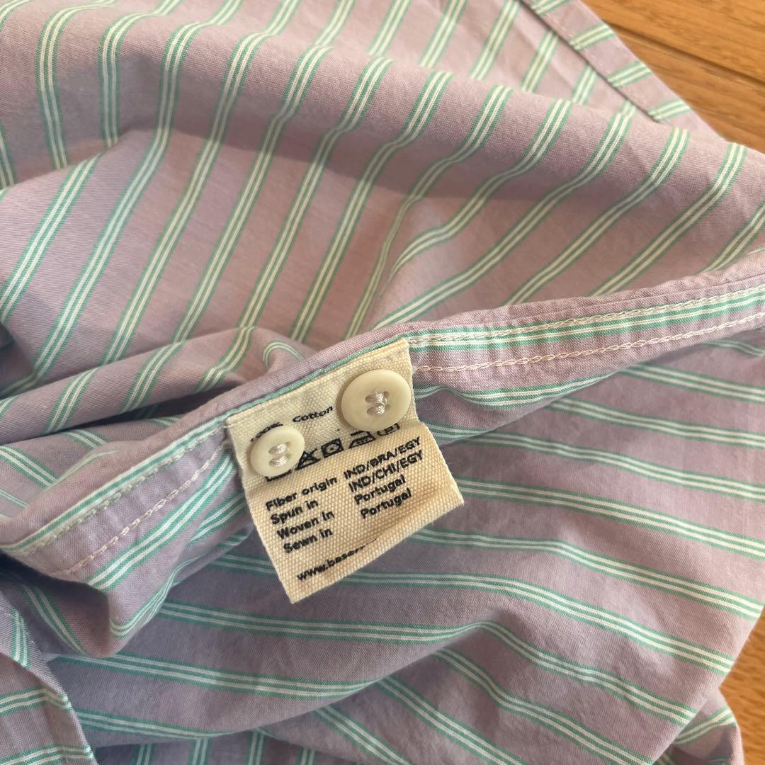 ベースレンジbaserangeストライプ シャツ パンツ セットアップXS