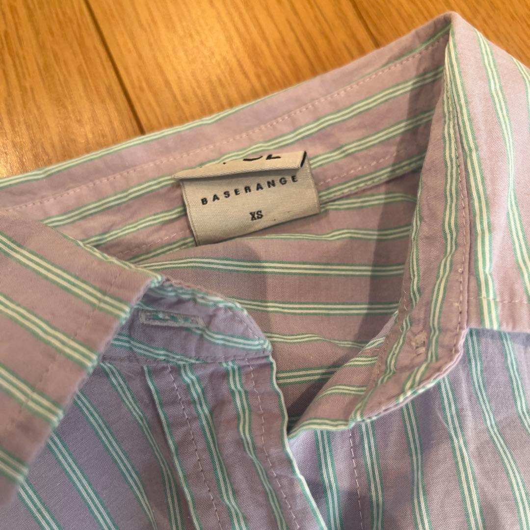 ベースレンジbaserangeストライプ シャツ パンツ セットアップXS