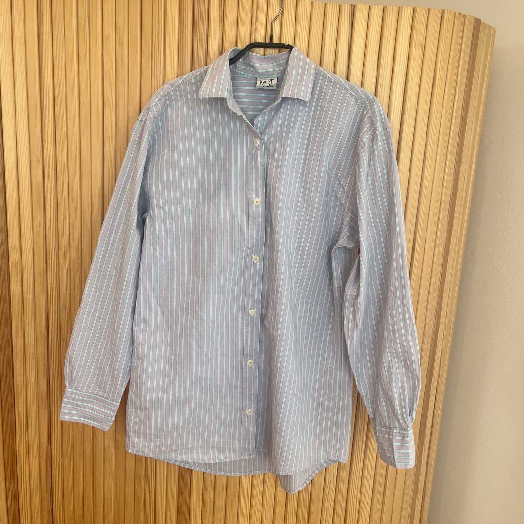 ベースレンジbaserangeストライプ シャツ パンツ セットアップXS