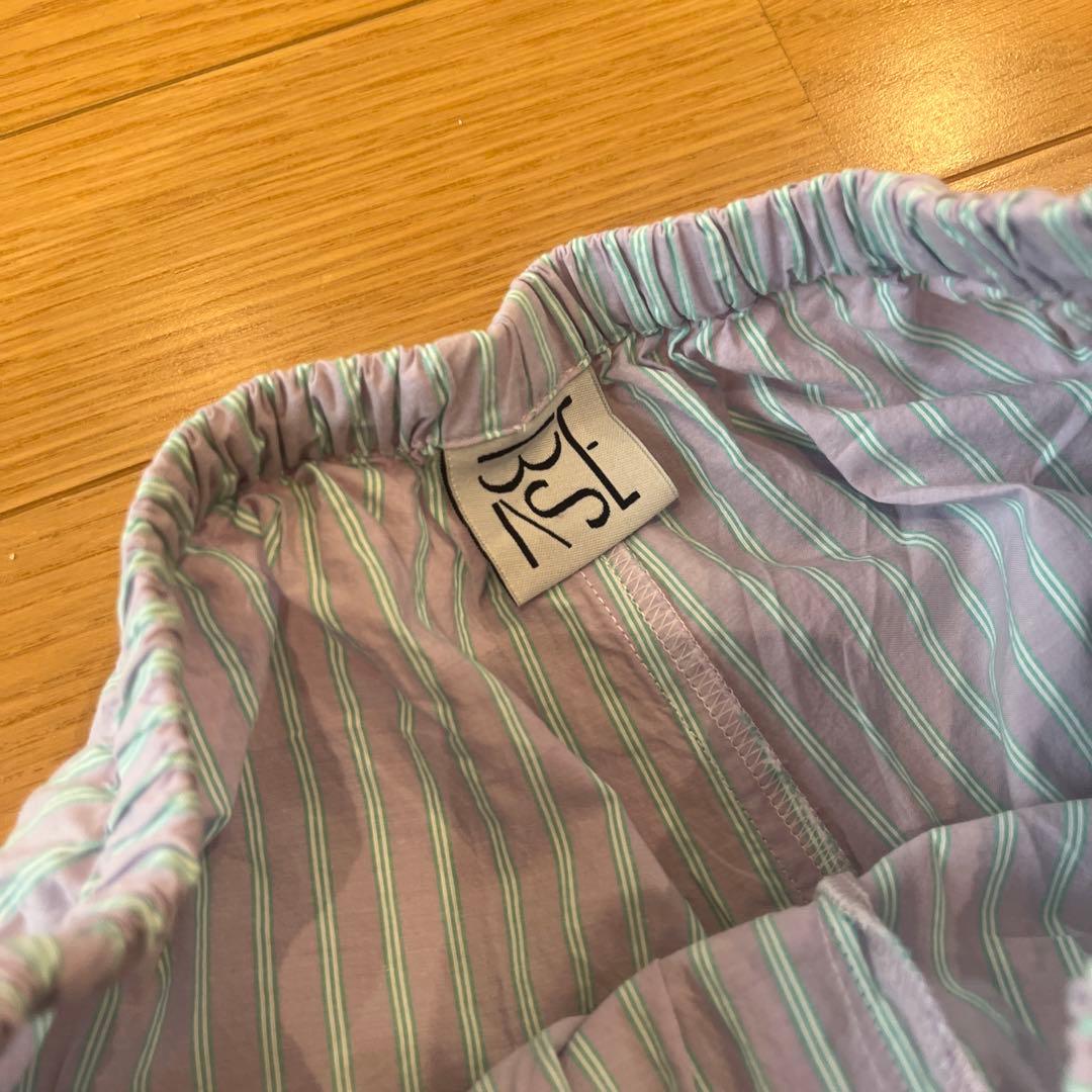 ベースレンジbaserangeストライプ シャツ パンツ セットアップXS