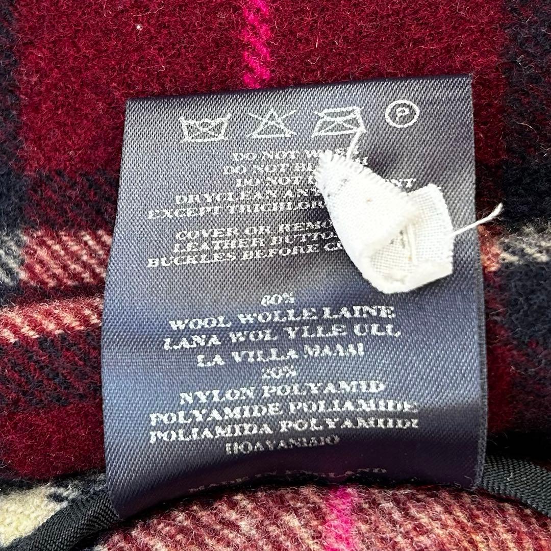 【希少】バーバリーロンドン ダッフルコート 英国製　ノバチェック　ボルドー　L