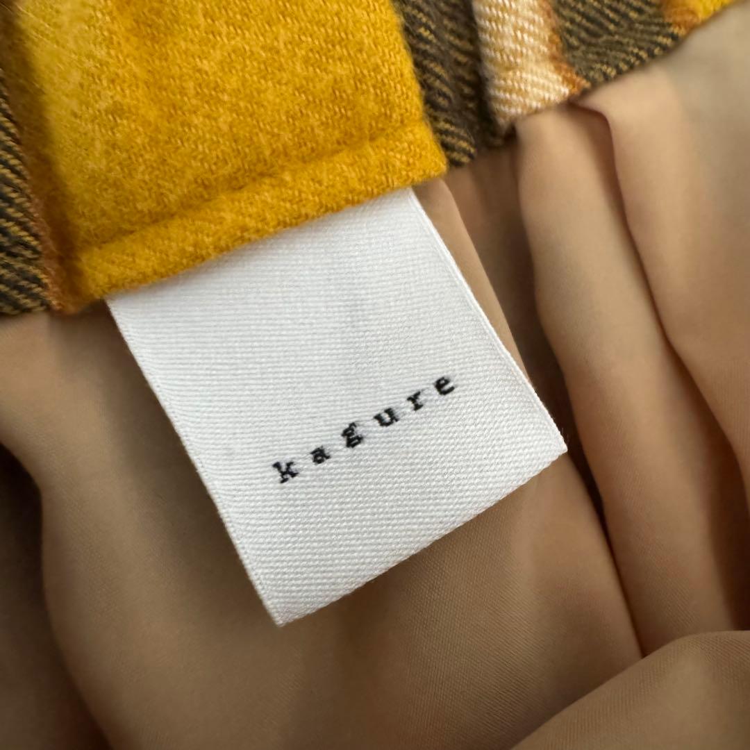 完売品✨美品✨かぐれ オーガニックチェックタックスカート ロングスカート