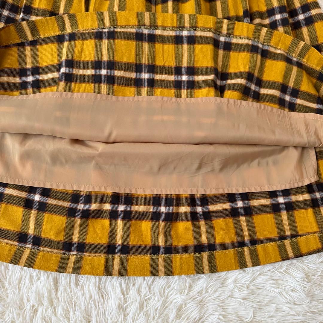 完売品✨美品✨かぐれ オーガニックチェックタックスカート ロングスカート