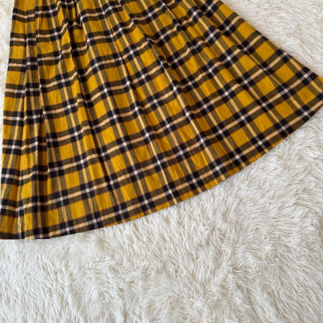 完売品✨美品✨かぐれ オーガニックチェックタックスカート ロングスカート