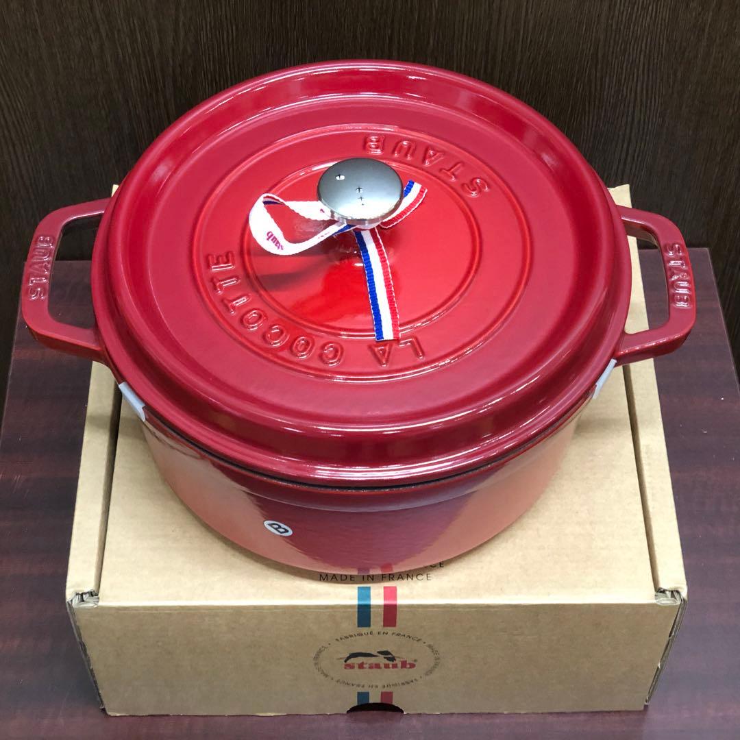 『新品・未使用品』STAUB ピコ・ココット ラウンド 24cm/チェリー